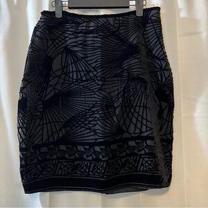 Studio M Vintage Velvet Overlay Burnout Mini Skirt - Size 8
